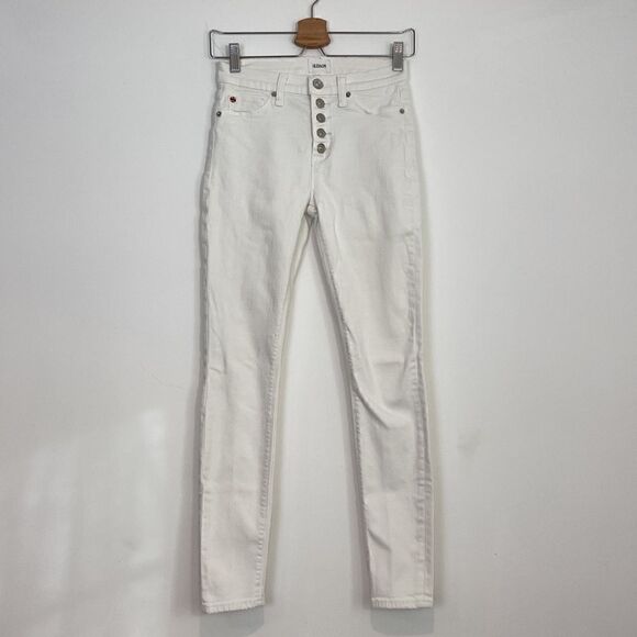 Hudson Ciara High Rise Ankle Skinny SSK Buttonfly White Size 24 - Picture 2 of 7